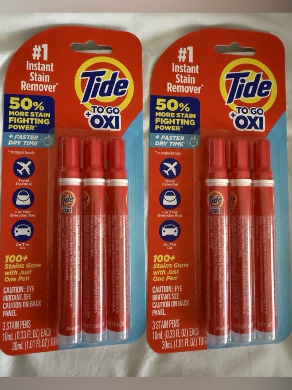 2 New Packs Of Tide To Go Pens - New Sealed 6 Pens Total